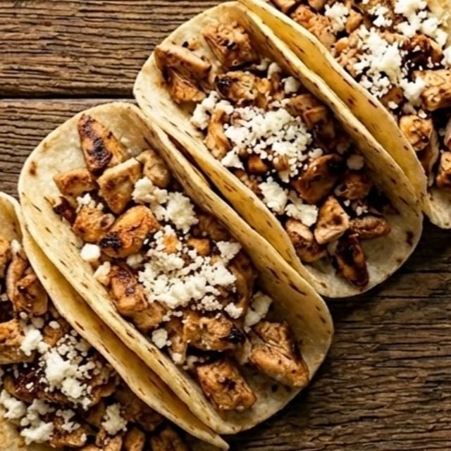 Two Plain Chicken Tacos.