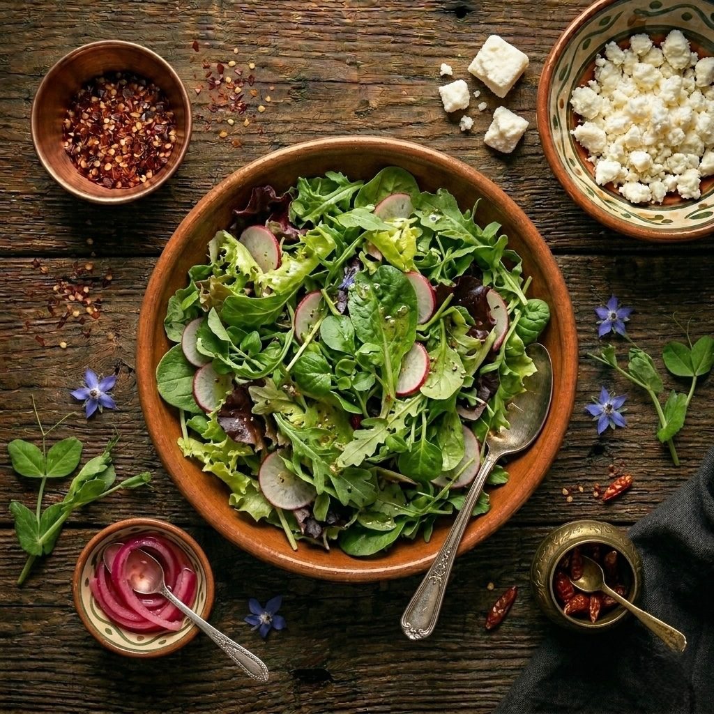 Spring Mix Green Salad.